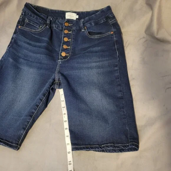 Bohme Bermuda Denim Shorts Blue Button Fly 5-Pocket Design Womens Size 31 - Picture 6 of 8